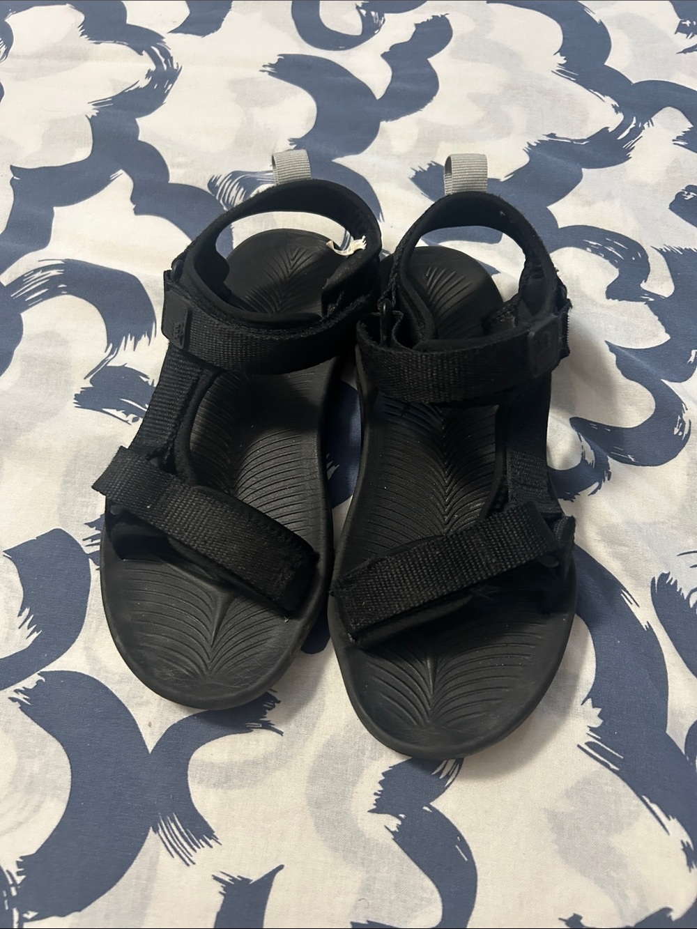 Kids Black Adjustable Strap Sandals - Lightweight Comfort